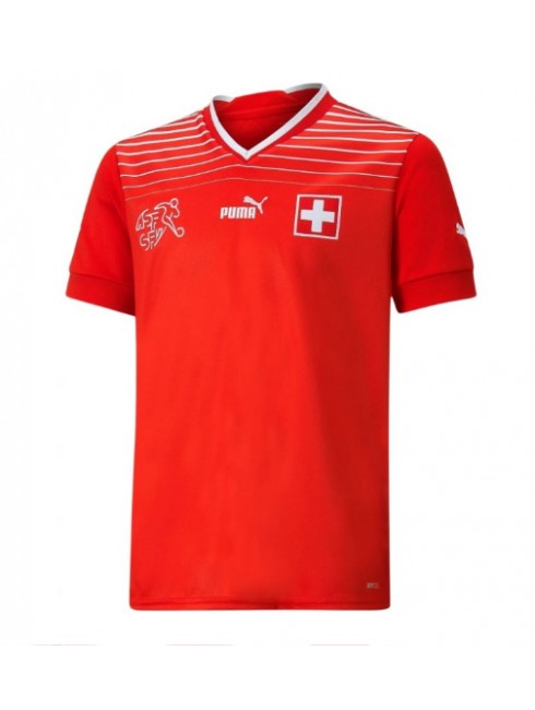 Moški Nogometna dresi replika Švica Domači SP 2022 Kratek rokav